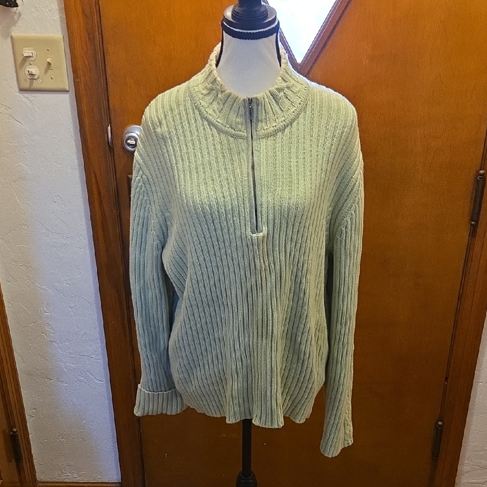 Van Heusen Textured Cowl Neck Sweater - Soft Green